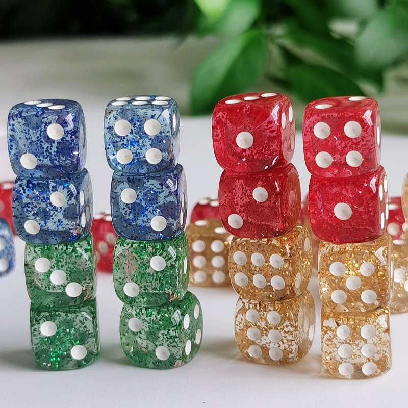 Set of 10pcs Glitter Dice Roll - Board Game Viral ulasan dan harga