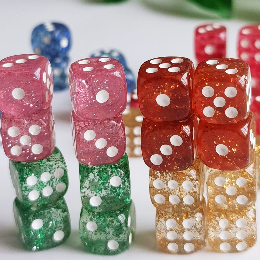 Set of 10pcs Glitter Dice Roll - Board Game Viral ulasan dan harga