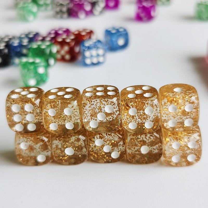 Set of 10pcs Glitter Dice Roll - Board Game Viral ulasan dan harga