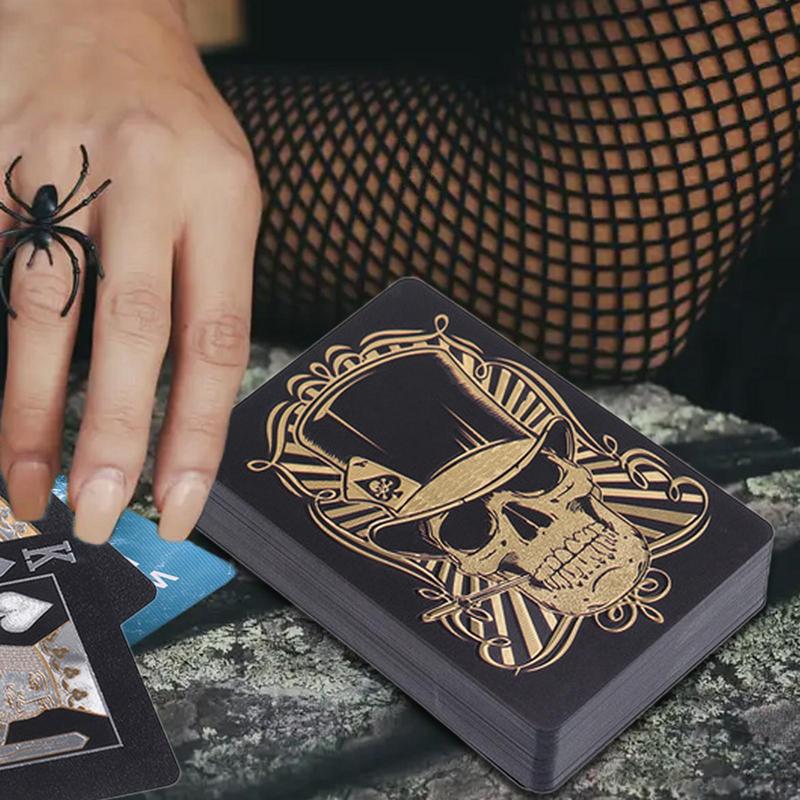 Black Playing Cards Deck Skull - Board Game Viral ulasan dan harga