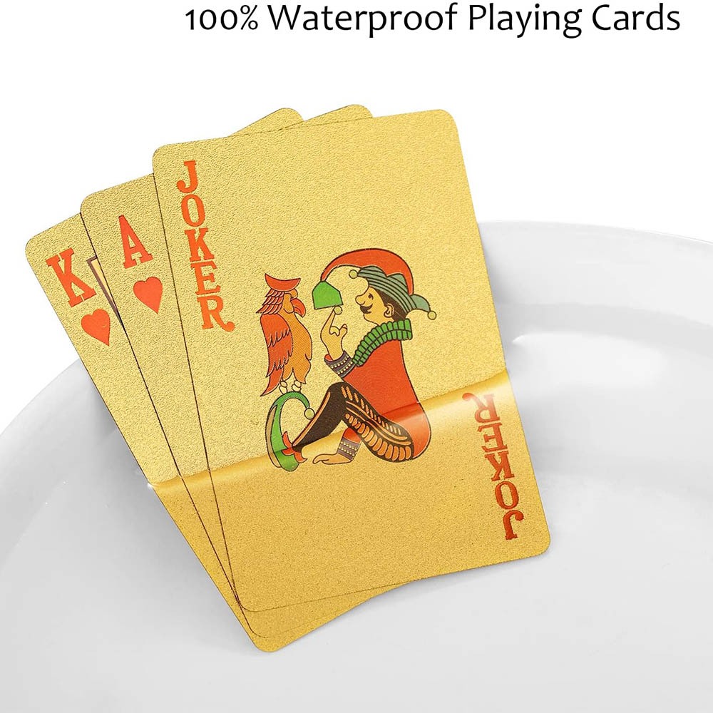Playing Cards Waterproof Gold  - Board Game Viral ulasan dan harga