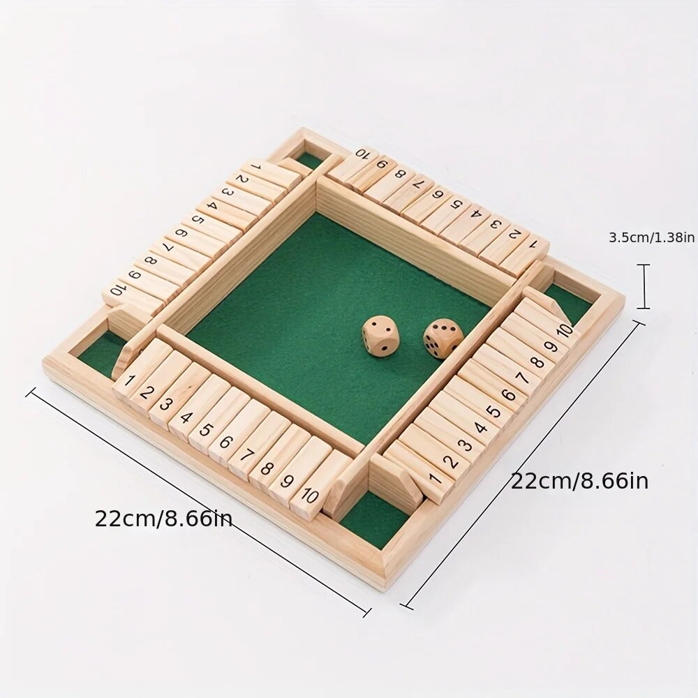Wooden Dice Board Game Shut Th - Board Game Dnd ulasan dan harga